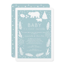 Polar Bear Baby It's Cold Blue Baby Shower by Mail Invitation