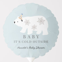 Polar Bear Baby It's Cold Outside Blue Baby Shower