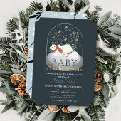 Polar Bear Baby Its Cold Outside Navy Baby Shower Invitation