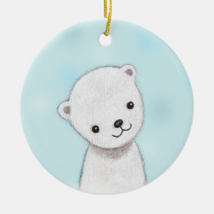 Polar Bear Baby Ornament Custom Personalized Decor
