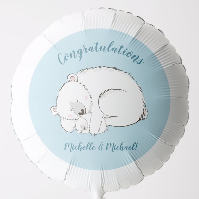 Polar Bear Baby Shower Balloon (Front)