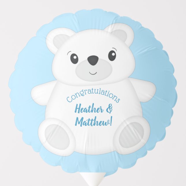 Polar Bear Baby Shower Balloon (Front)