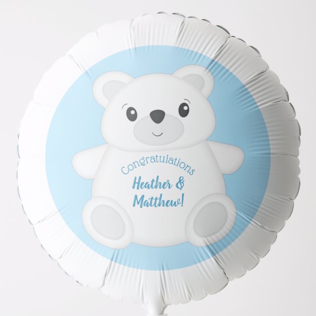 Polar Bear Baby Shower Balloon (Front)