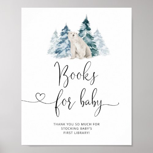 Polar bear baby shower Books for baby Poster