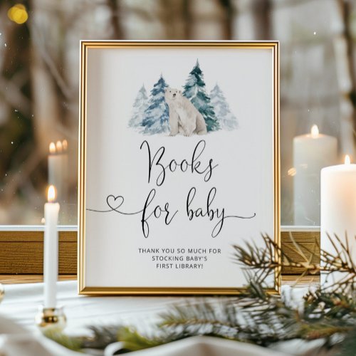 Polar bear baby shower Books for baby Poster