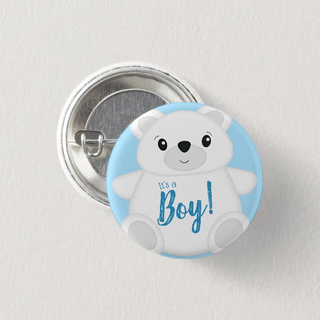 Polar Bear Baby Shower Button (Front & Back)