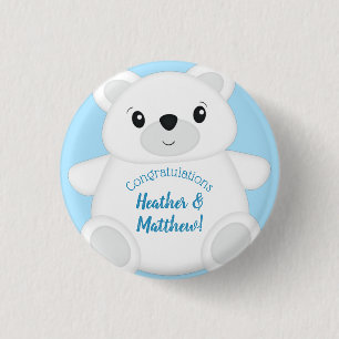 Polar Bear Baby Shower Button