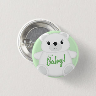 Polar Bear Baby Shower Button