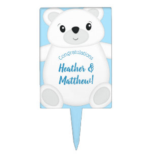 Polar Bear Baby Shower Cake Topper