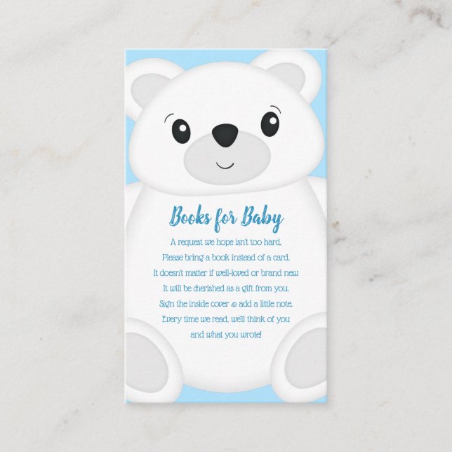 Polar Bear Baby Shower Enclosure Card (Front)