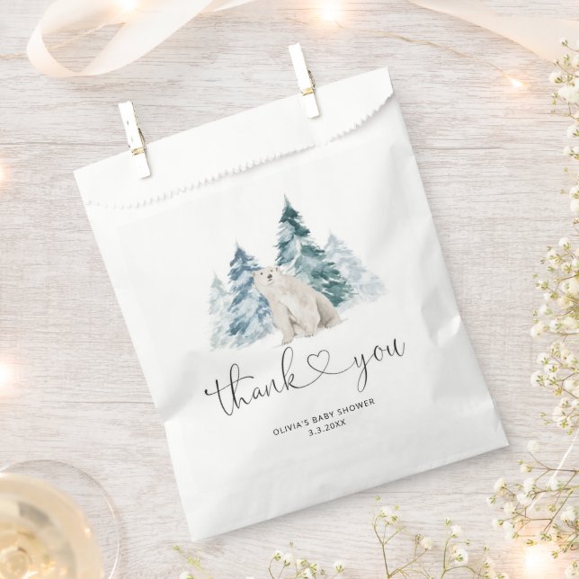 Polar bear baby shower favor bag (Clipped)