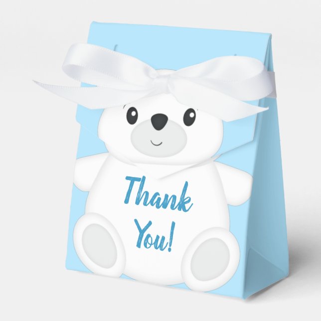 Polar Bear Baby Shower Favor Boxes (Front Side)