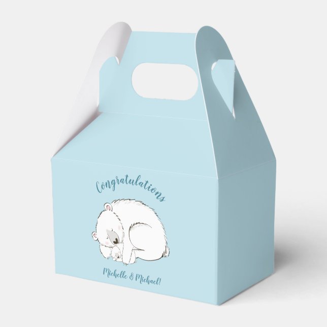 Polar Bear Baby Shower Favor Boxes (Front Side)