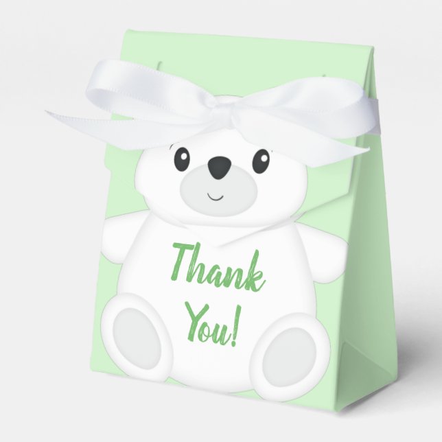 Polar Bear Baby Shower Favor Boxes (Front Side)