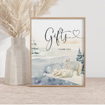 Polar Bear Baby Shower Gifts Sign