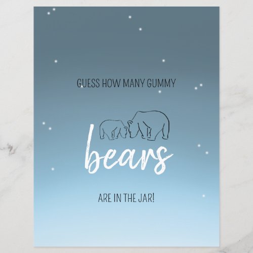 Polar Bear Baby Shower Guess Gummy Bears Game