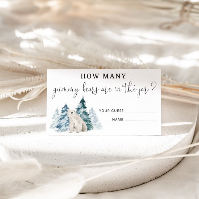 Polar Bear baby shower guess how many gummy bears Enclosure Card (Creator Uploaded)