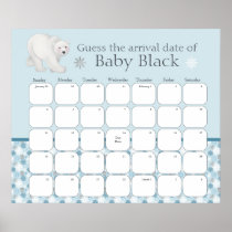 Polar Bear Baby Shower Guess The Due Date Poster