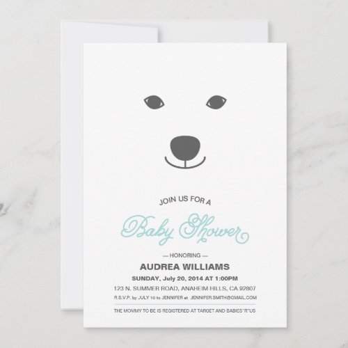 Polar Bear Baby Shower Invitation