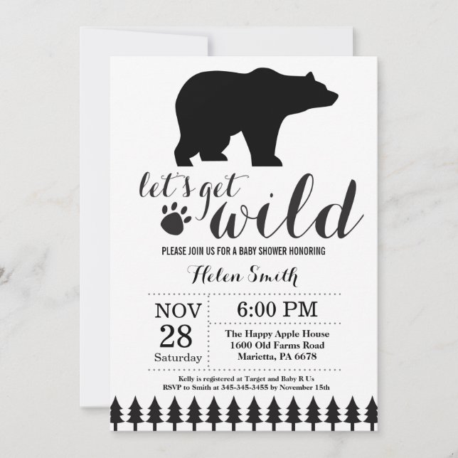 Polar Bear Baby Shower Invitation (Front)