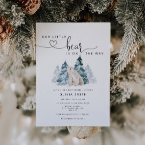 Polar bear baby shower invitation