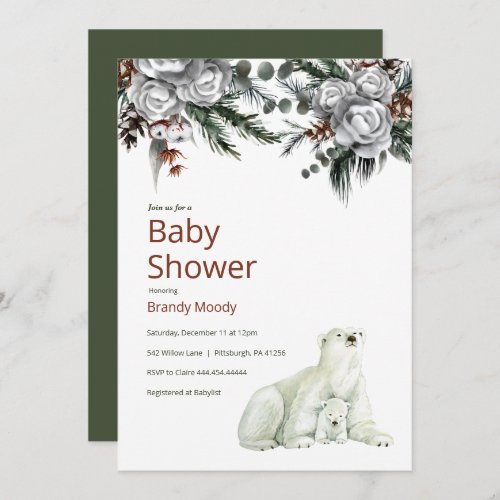 Polar Bear Baby Shower Invitation