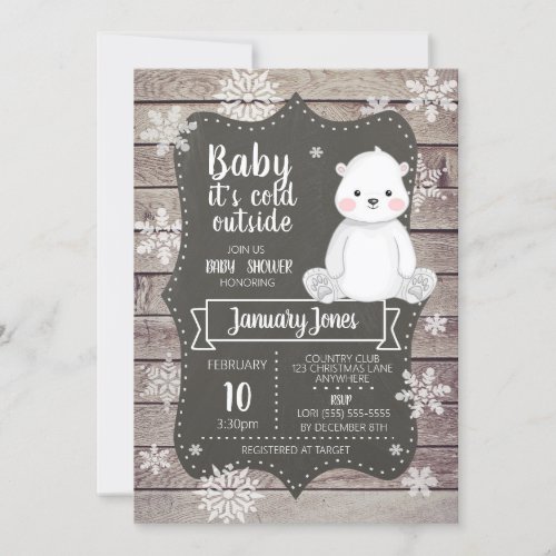 Polar Bear Baby Shower Invitation I Gender Neutral