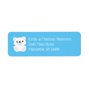Polar Bear Baby Shower Label