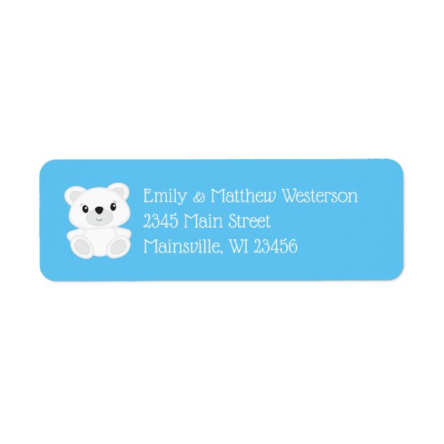 Polar Bear Baby Shower Label (Front)
