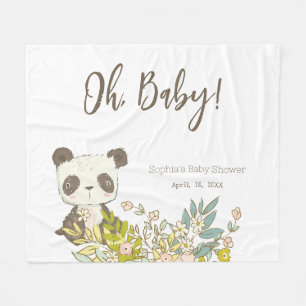 Polar Bear Baby Shower Panda Fleece Blanket