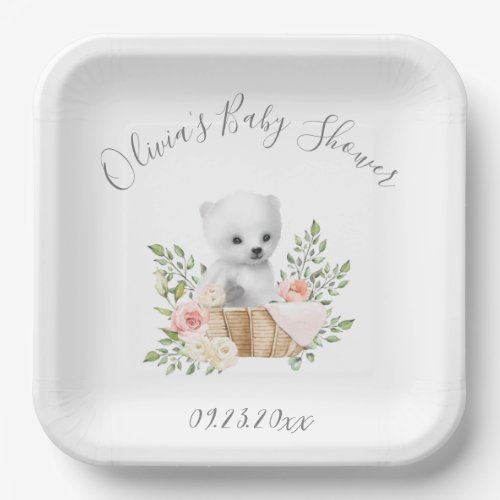 Polar Bear Baby Shower Paper Plates