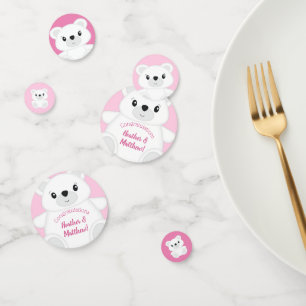 Polar Bear Baby Shower Pink Confetti