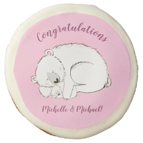 Polar Bear Baby Shower Pink Girl Sugar Cookie Polar Bear Baby Shower Pink Girl Sugar Cookie