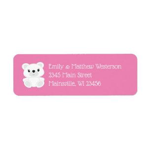 Polar Bear Baby Shower Pink Label