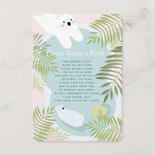 Polar Bear Baby Shower Please Bring a Book Card