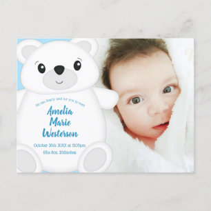 Polar Bear Baby Shower Postcard