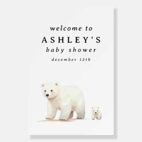 Polar Bear Baby Shower Welcome Sign
