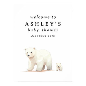 Polar Bear Baby Shower Welcome Sign