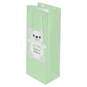 Polar Bear Baby Shower Wine Gift Bag
