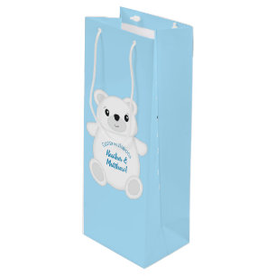 Polar Bear Baby Shower Wine Gift Bag