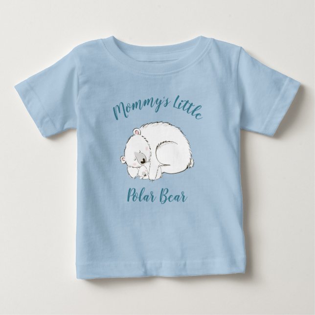 Polar Bear Baby Shower Winter Blue Boy Baby T-Shirt (Front)