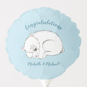 Polar Bear Baby Shower Winter Blue Boy Balloon