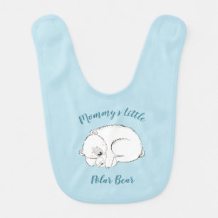 Polar Bear Baby Shower Winter Blue Boy Bib