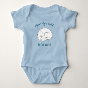 Polar Bear Baby Shower Winter Blue Boy Bodysuit