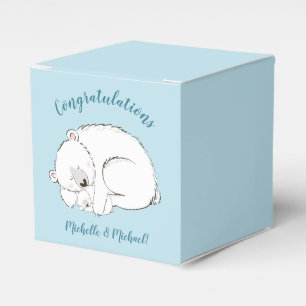Polar Bear Baby Shower Winter Blue Boy Favor Boxes