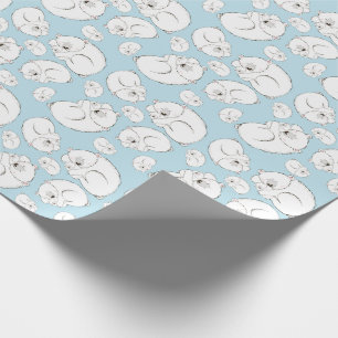 Polar Bear Baby Shower Winter Blue Boy Wrapping Paper