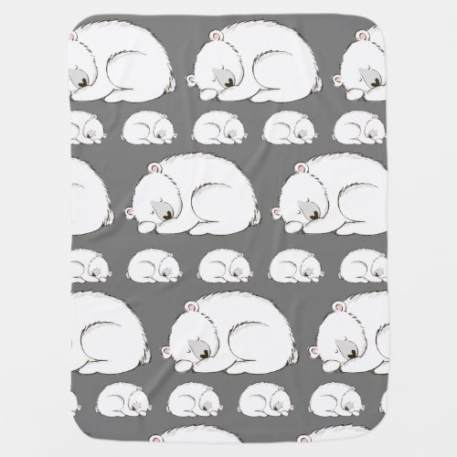 Polar Bear Baby Shower Winter Grey Gender Neutral Baby Blanket