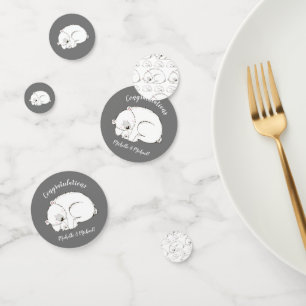 Polar Bear Baby Shower Winter Grey Gender Neutral Confetti