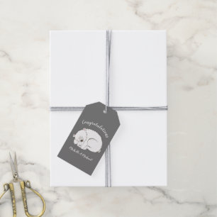 Polar Bear Baby Shower Winter Grey Gender Neutral Gift Tags