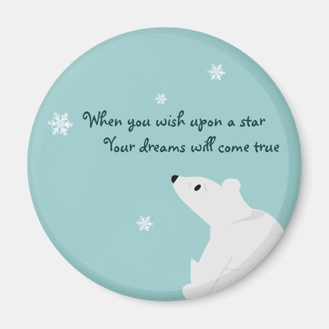 Polar Bear (baby), Snowflake, Snowflake, Snowfl... Magnet (Front)